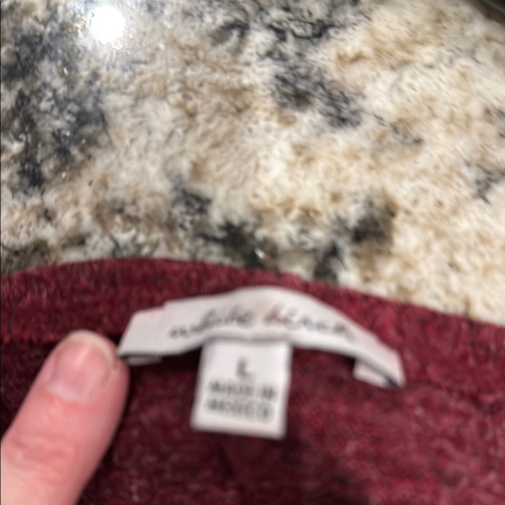 Women's Off-Shoulder Sweater - Burgundy - Picture 2 of 3
